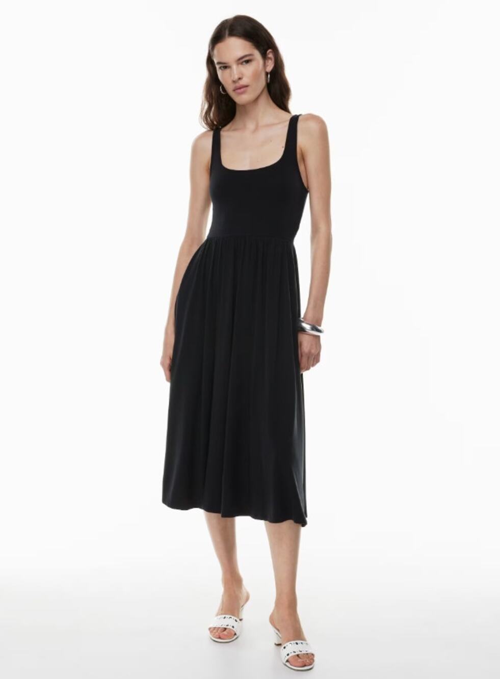 Wilfred Aritzia Black Market Midi Dress Stretchy Sleeveless Flowy Women's Medium